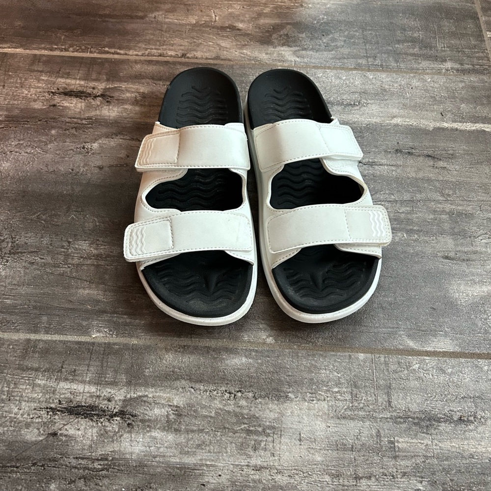 White Double Strap Sandals